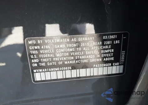 2021 Volkswagen Arteon 2.0T Se from USA, damaged, VIN WVWAR7AN0ME009626